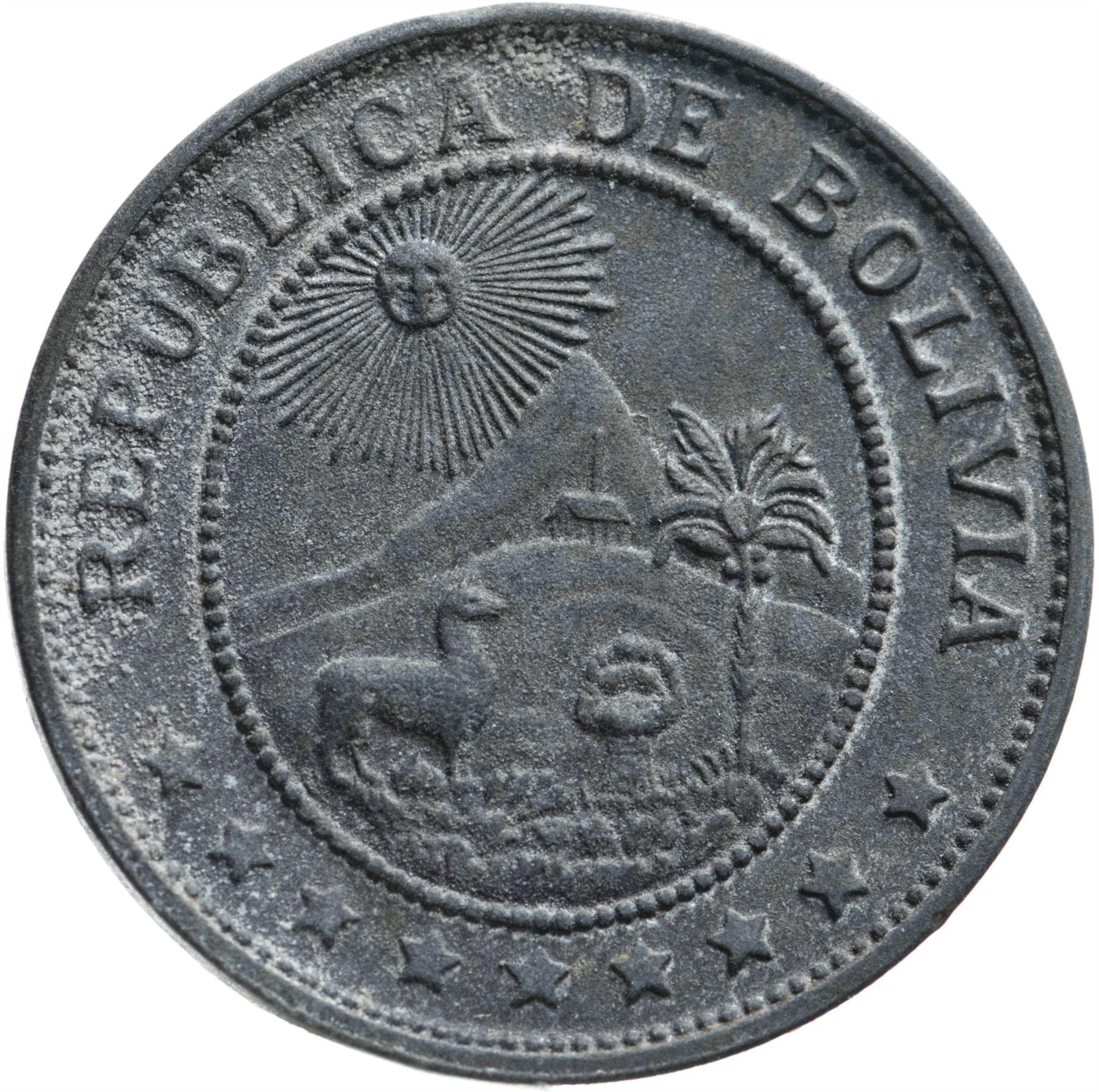 Bolivia | Moneda de 20 centavos | Caduceo | Zinc | KM:183 | 1942