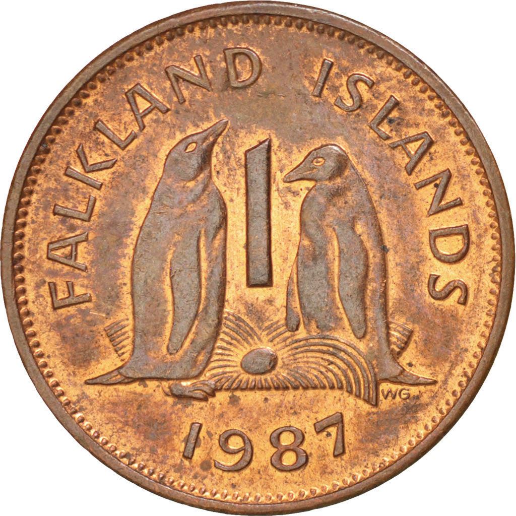 Falkland Islands | 1 Penny Coin | Gentoo Penguins | Km:2 | 1974 - 1992