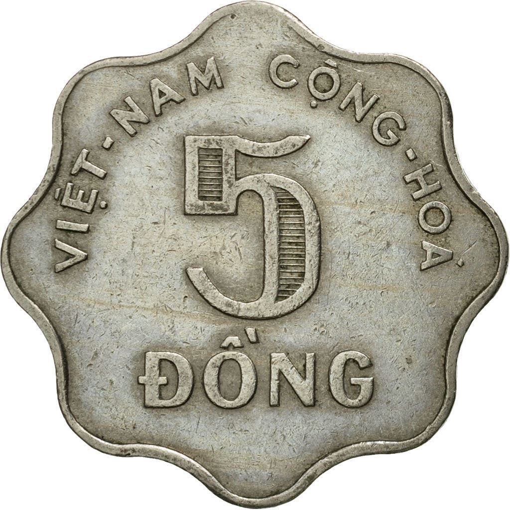 South Vietnam | 5 Dong Coin | Rice plant | Km:9 | 1966 - 1970