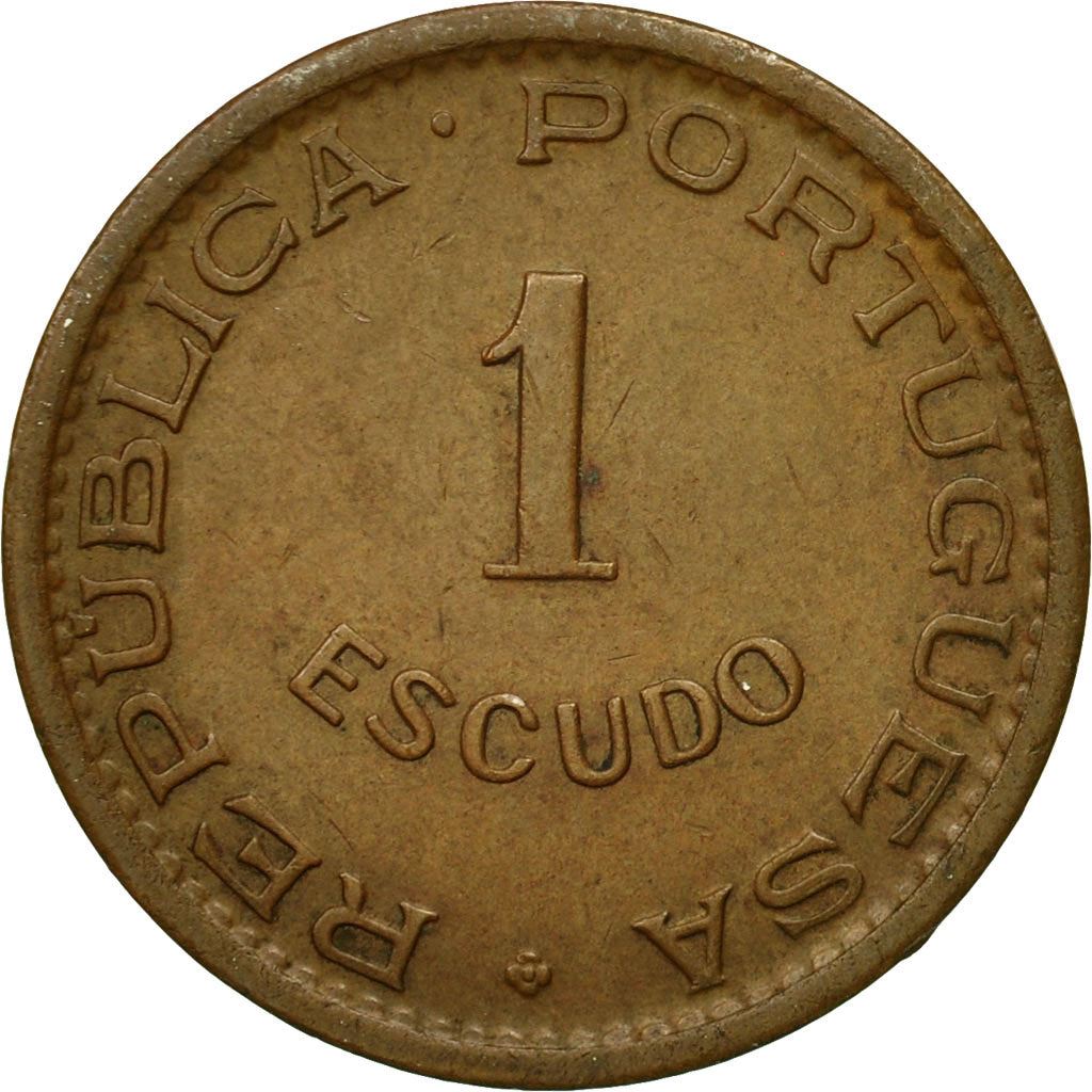 Angola | 1 Escudo Coin | Horse | Elephant | Shield | Km:76 | 1953 - 1974