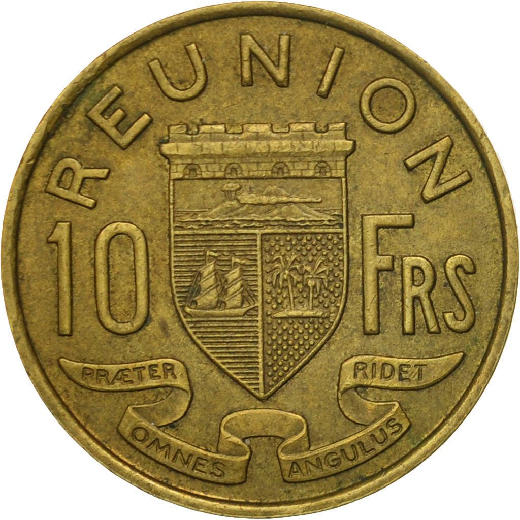 Reunion | 10 Francs Coin | Crowned shield | Km:10 | 1955 - 1964