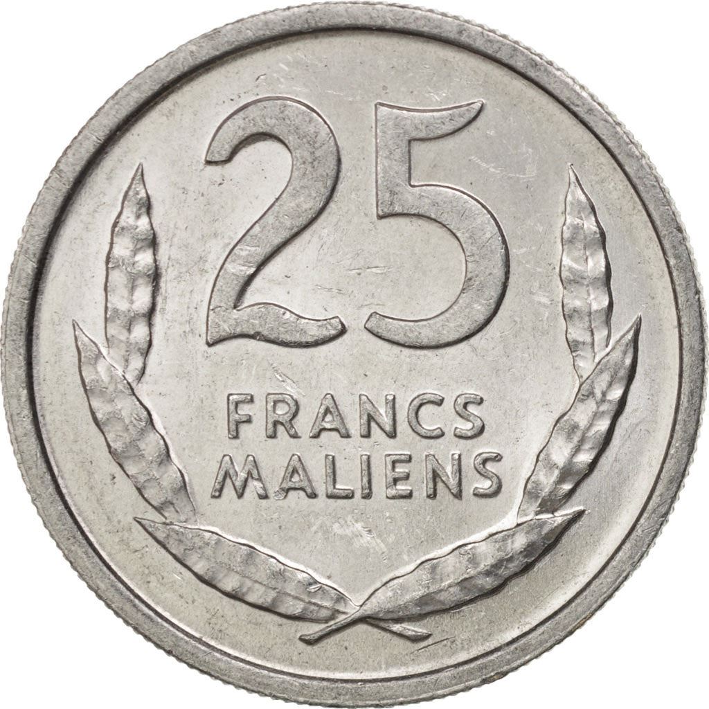 Mali | 25 Francs Maliens Coin | Lion's head | Km:4 | 1961