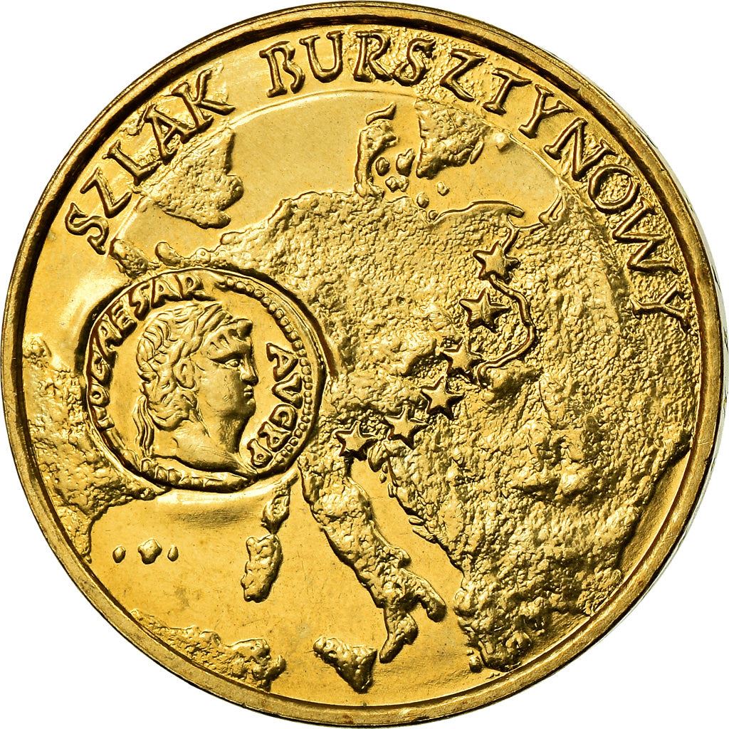 Poland | 2 Z?ote | Szlak Bursztynowy | Roman Coin | Eagle | KM410 | 2001