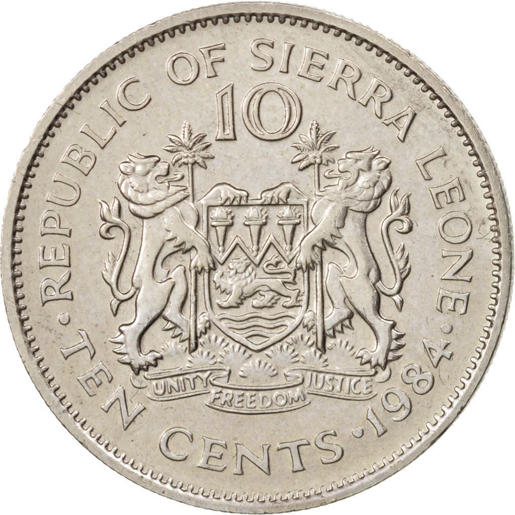 Sierra Leone 10 Cents Coin | President Siaka Probyn Stevens | KM34 | 1978 - 1984