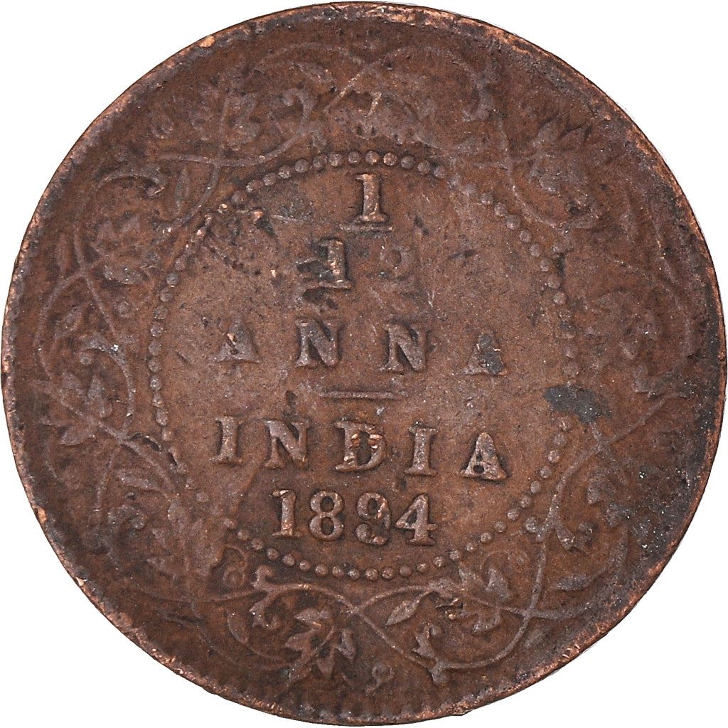India - British | 1/12 Anna Coin | Queen Victoria | Km:483 | 1877 - 1901