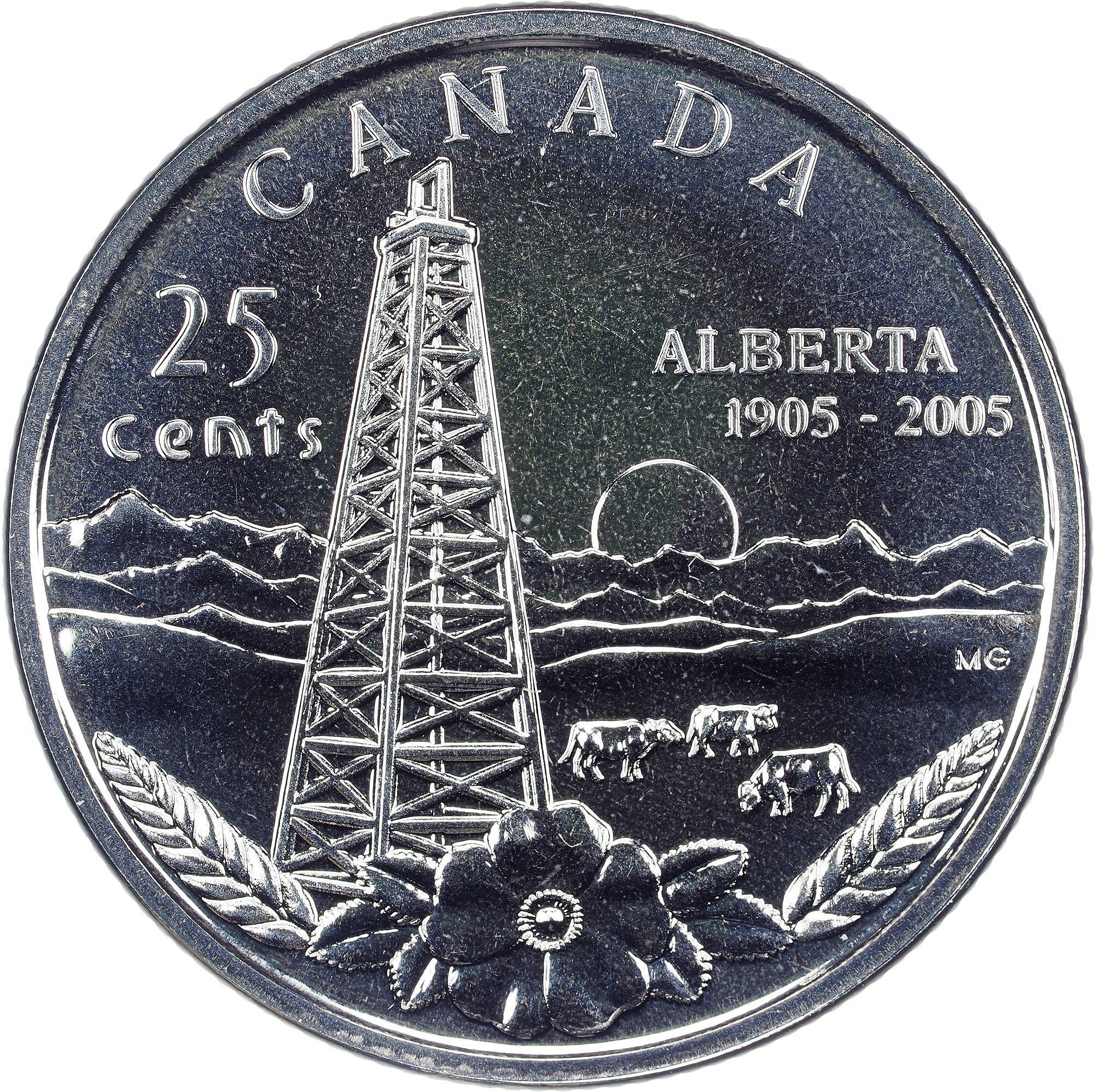 Canada | 25 Cents Coin | Alberta | Nickel plated steel | KM:530 | 2005