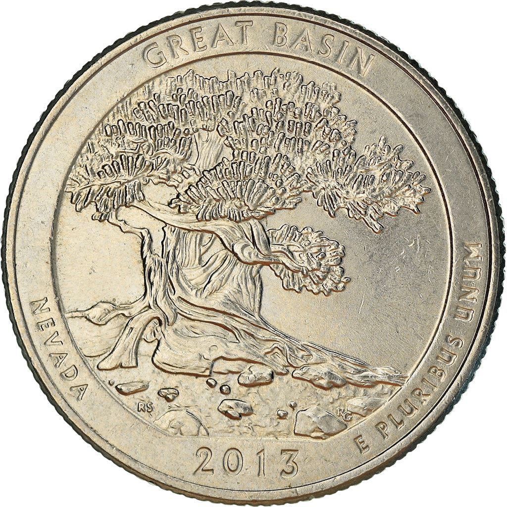 United States | 1/4 Dollar Coin | Great Basin Park | Km:544 | 2013