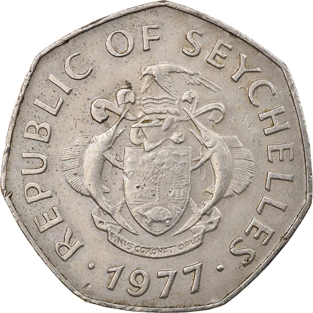 Seychelles | 5 Rupees Coin | Palm tree | Km:36 | 1977
