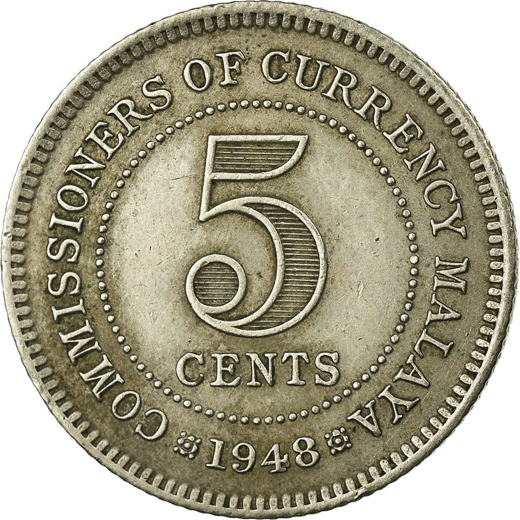 Malaya | 5 Cents Coin | George VI | Km:7 | 1948 - 1950