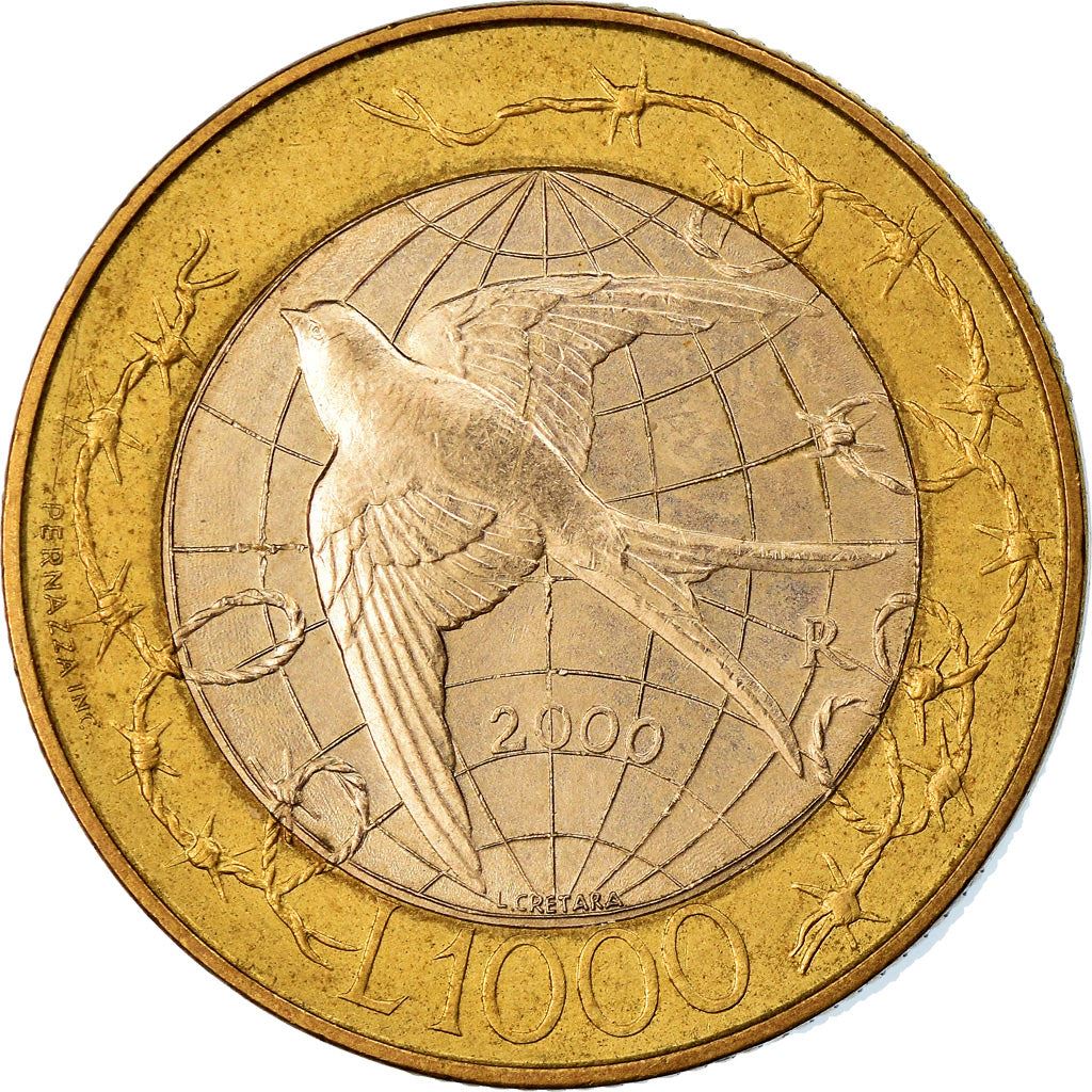 San Marino | 1000 Lire Coin | Barn Swallow | Km:405 | 2000
