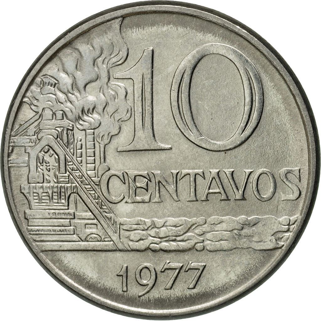 Brazil | 10 Centavos Coin | Effigy | Km:578.1A | 1974 - 1979