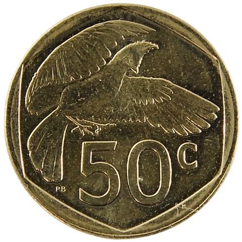 South Africa | 50 cents Coin | Bronze plated Steel | | Coat of arms | Bird | 2023