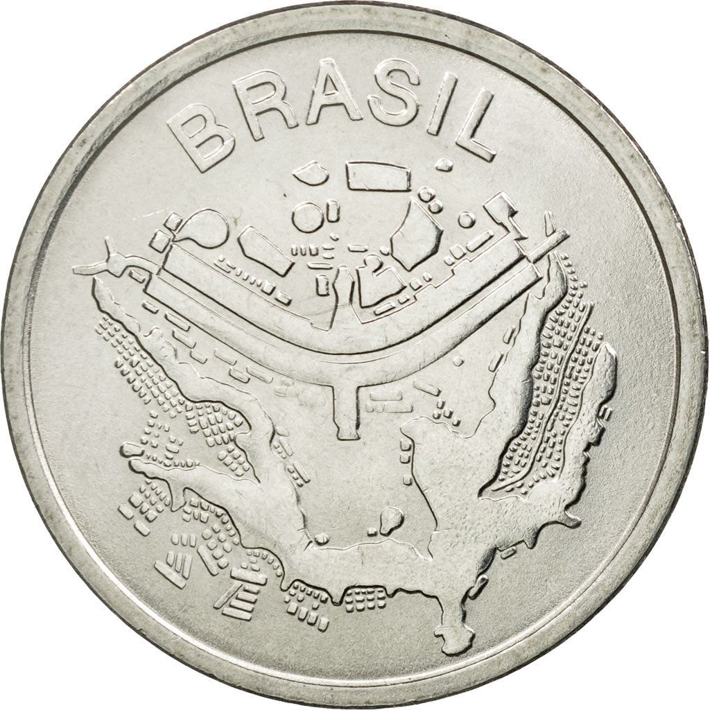 Brazil | 50 Cruzeiros Coin | Map of Brasilia | Km:594 | 1985 - 1986