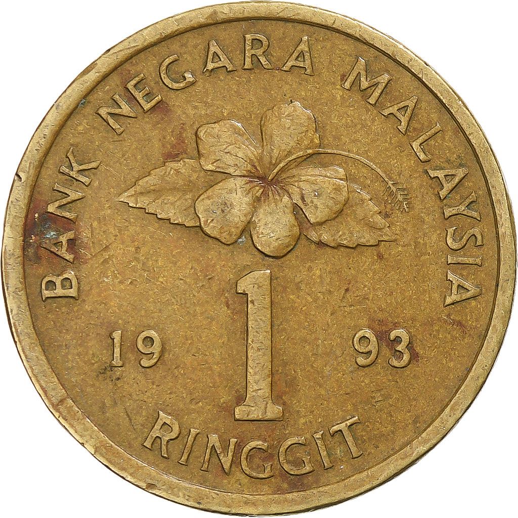 Malaysia 1 Ringgit - Agong X Type 2 denomination Coin KM64 1993 - 1998 Tin-brass