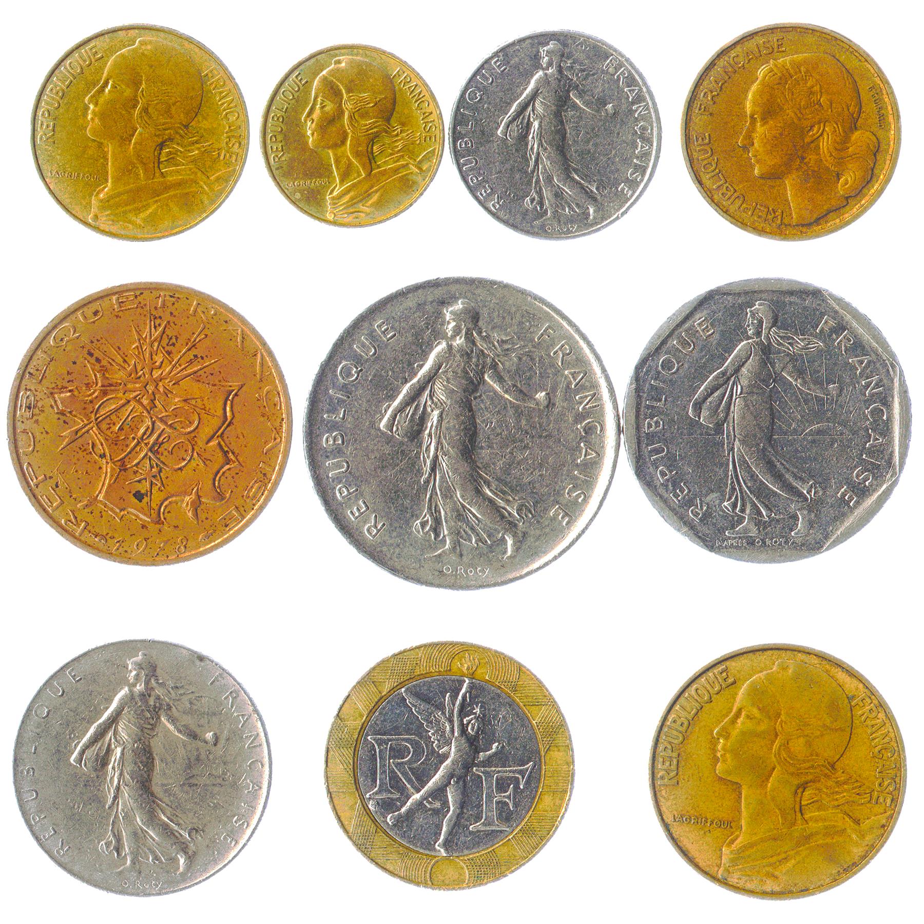 France 10 Mixed Coins | Marianne | 1944 - 2001
