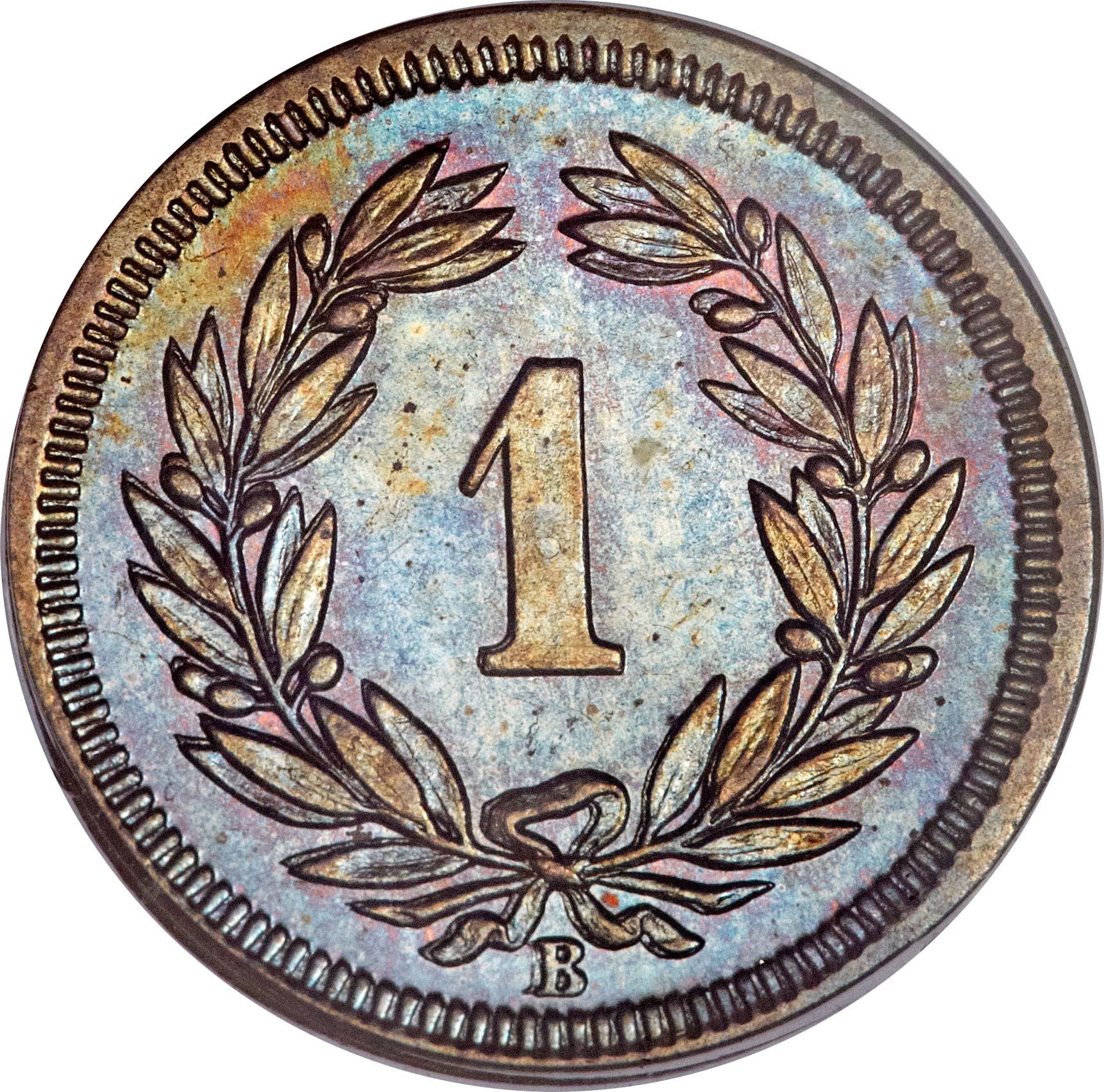 Switzerland | Swiss | 1 Rappen Coin | Hat | Feather | KM3 | 1850 - 1941