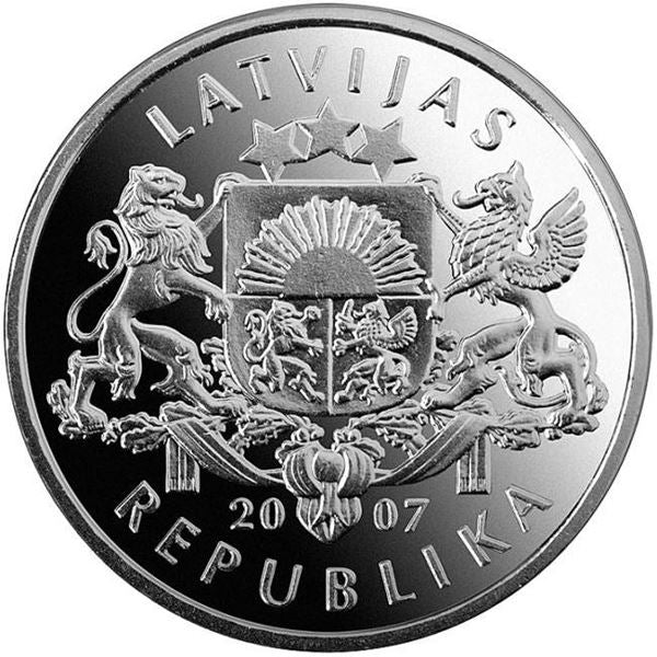 Latvia Coin Latvian 1 Lats | Owl Fibula | KM86 | 2007