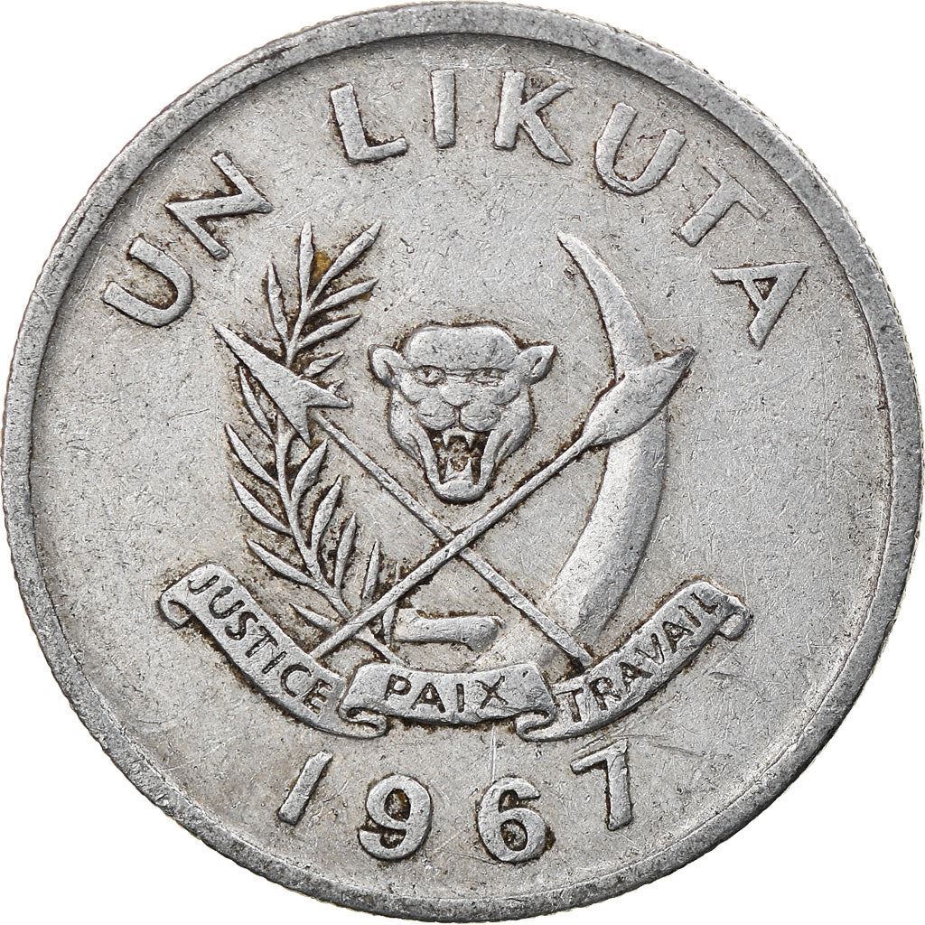 Congo-Leopoldville | 1 Likuta Coin | Coat of Arms | Km:8 | 1966 - 1969