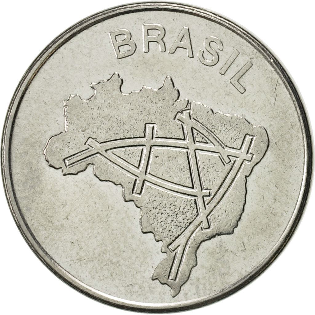 Brazil | 10 Cruzeiros Coin | Brazil's main roads | Km:592 | 1980 - 1984