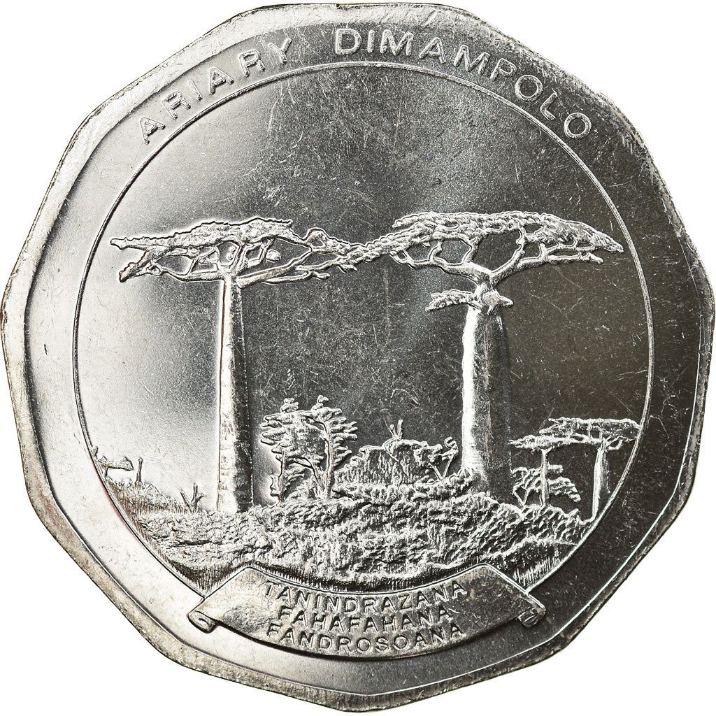 Madagascar | 50 Ariary Coin | Star | Baobab | Km:25.2 | 2005