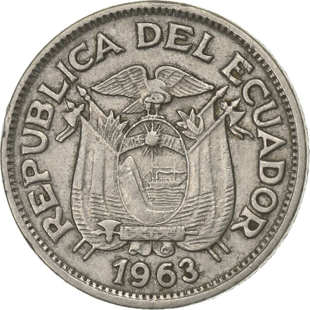 Ecuador | 50 Centavos | Nickel clad steel | Coat of Arms | KM:81 | 1963-1982