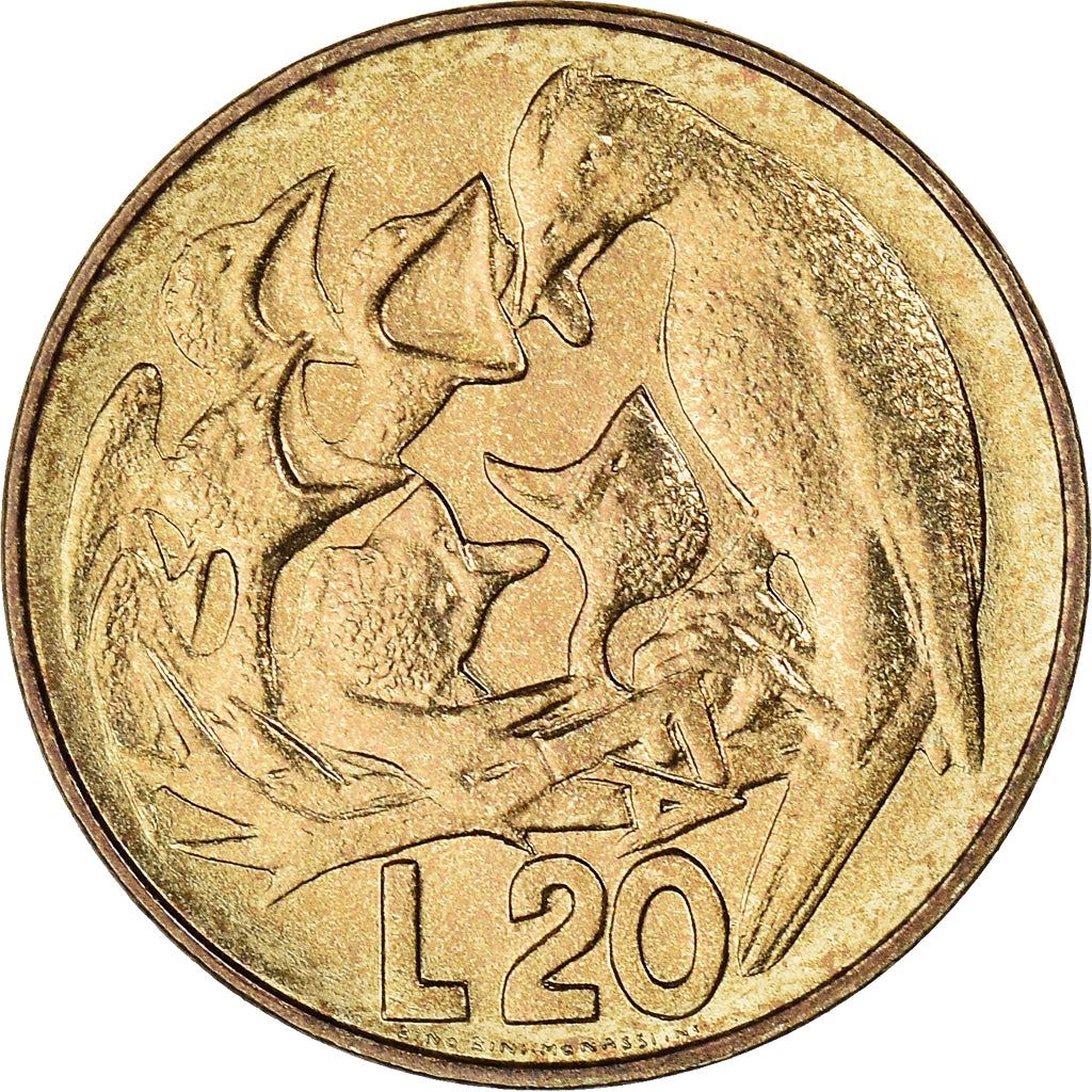 San Marino | 20 Lire Coin | FAO | Km:44 | 1975