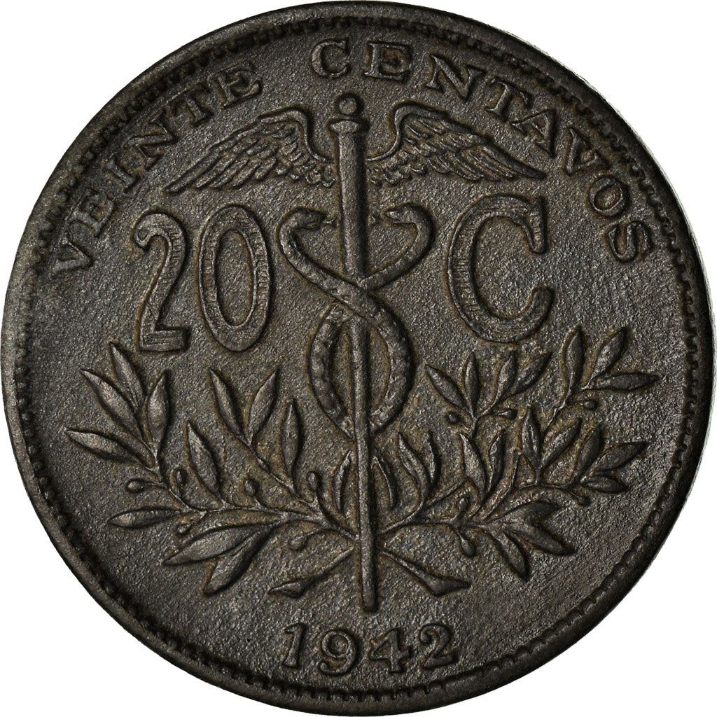 Bolivia | Moneda de 20 centavos | Caduceo | Zinc | KM:183 | 1942