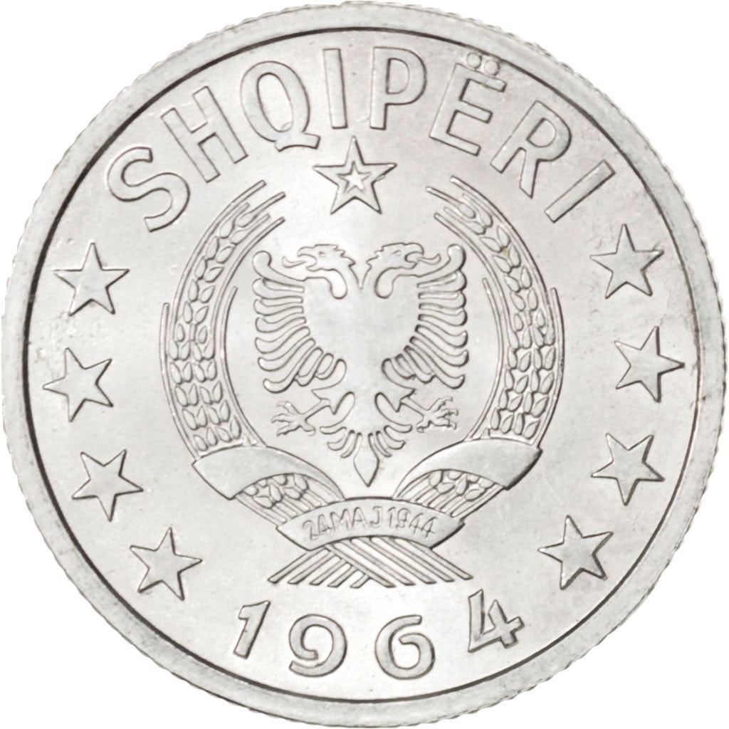 Albania | 10 Qindarka Coin | Aluminium | Coat of Arms | Double-Headed Eagle | Bird | Km:40 | 1964