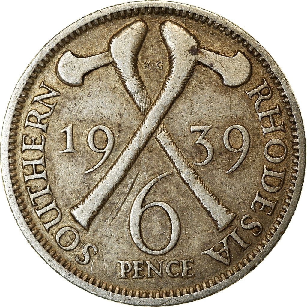 Southern Rhodesia | 6 Pence Coin | George VI | Axes | Km:17 | 1939 - 1942
