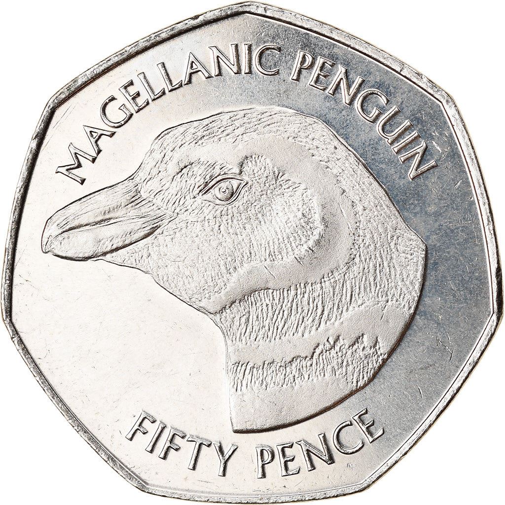 Falkland Islands | 50 Pence Coin | Magellanic Penguin | Km:196.1 | 2018 - 2021