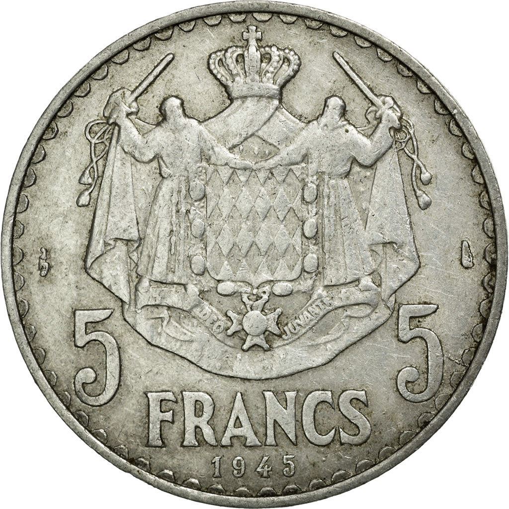 Monaco | 5 Francs Coin | Louis II | Km:122 | 1945