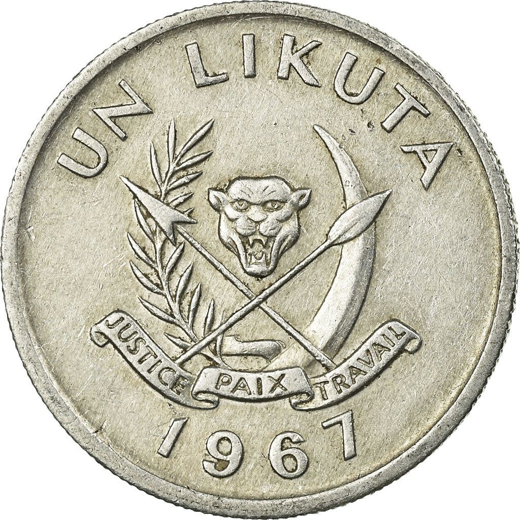 Congo-Leopoldville | 1 Likuta Coin | Coat of Arms | Km:8 | 1966 - 1969