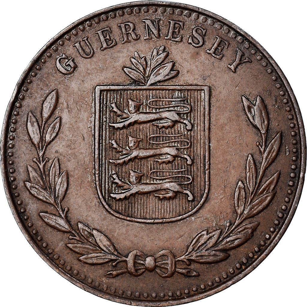 Guernsey 8 Doubles Coin | Coat of Arms | KM14 | 1914 - 1949