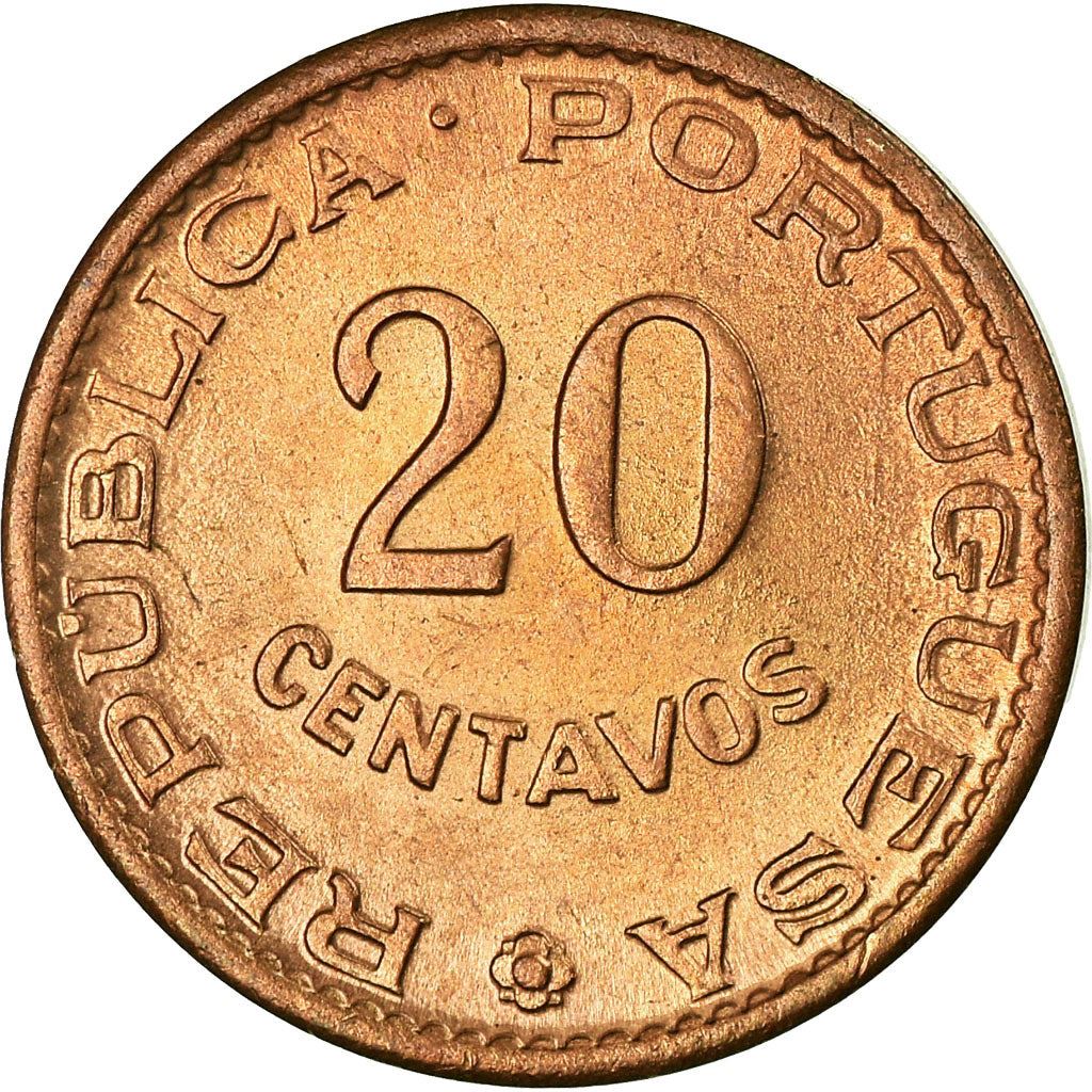 Angola | 20 Centavos Coin | Elephant | Horse | Shield | Km:78 | 1962