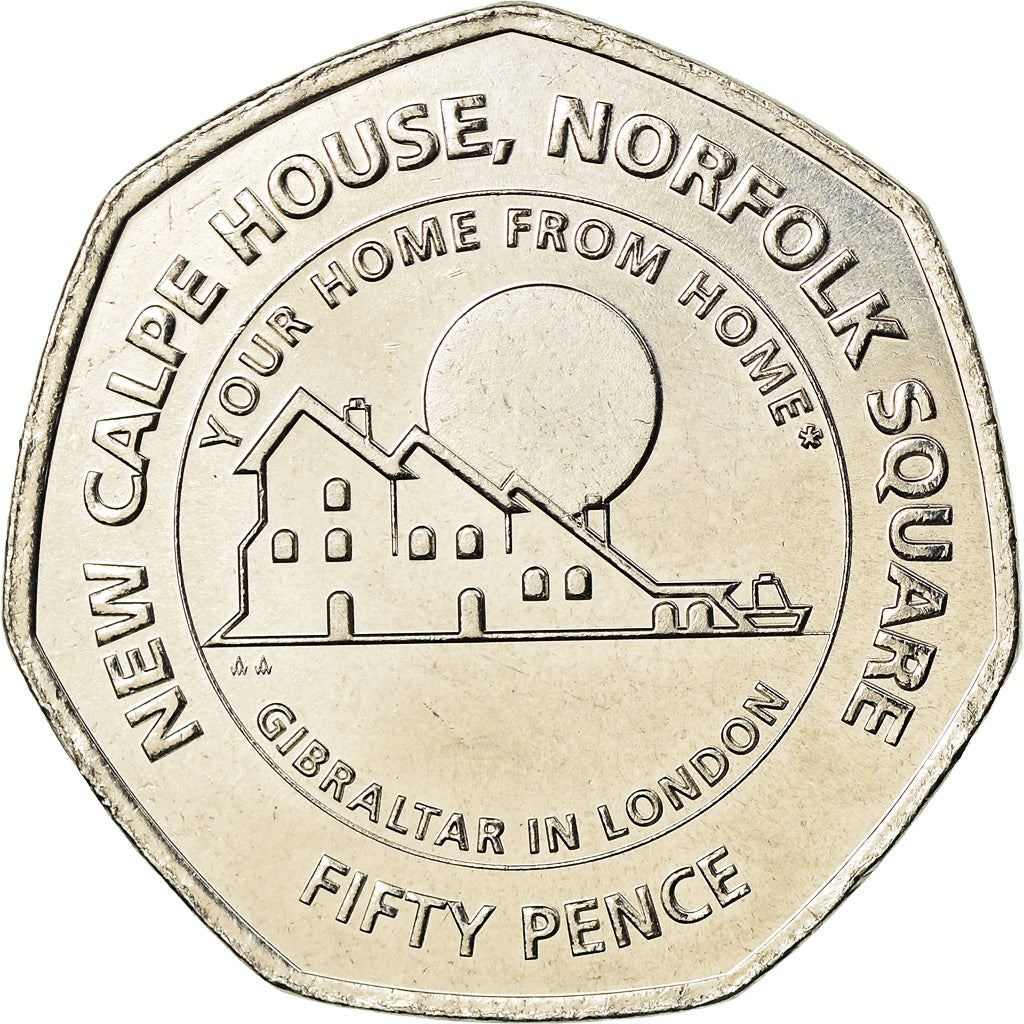 Gibraltar | 50 Pence Coin | New Calpe House | Km:1623 | 2018