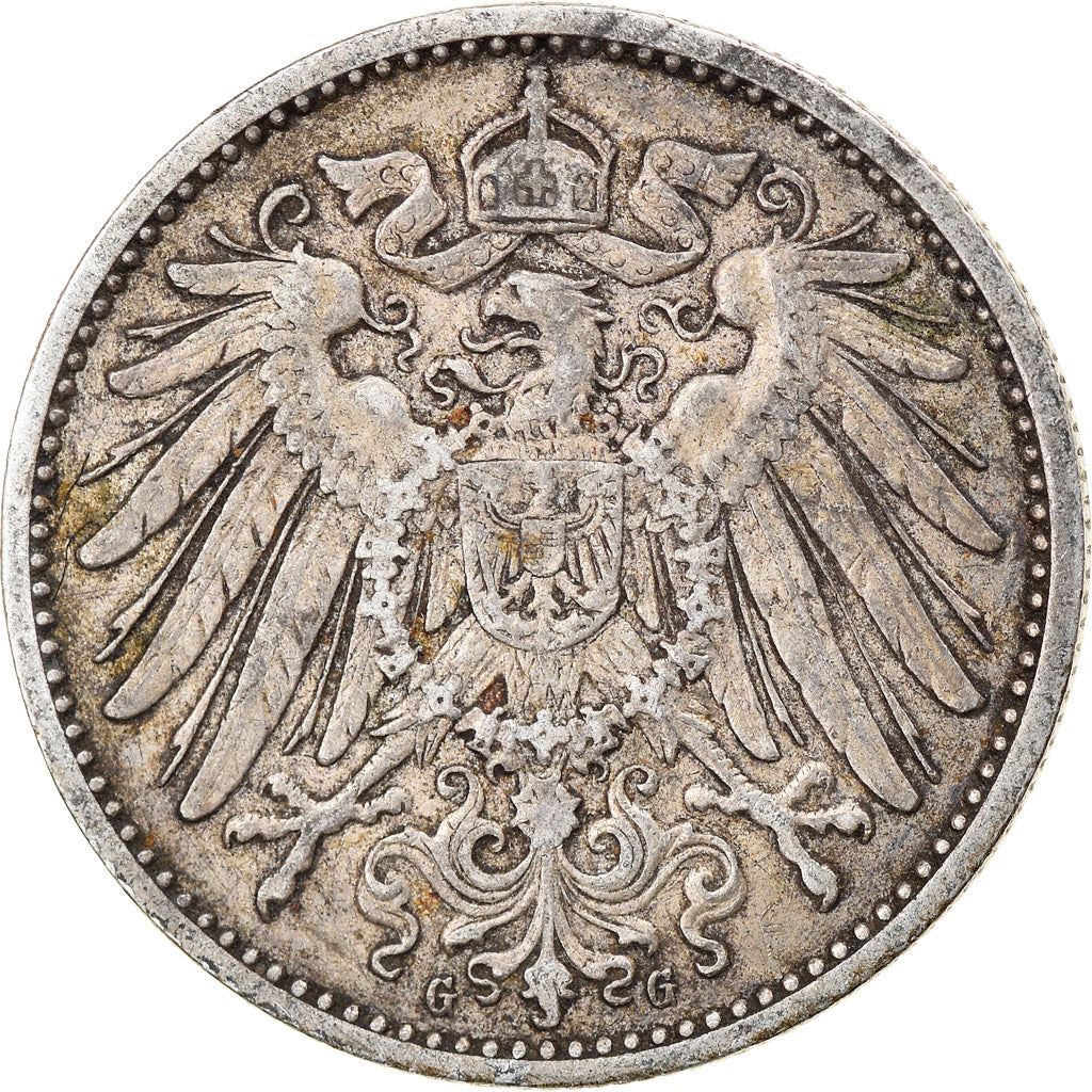 German Empire 1 Mark Coin | Deutsches Reich | Wilhelm II | Type 2 - Small Shield | KM14 | 1891 - 1916