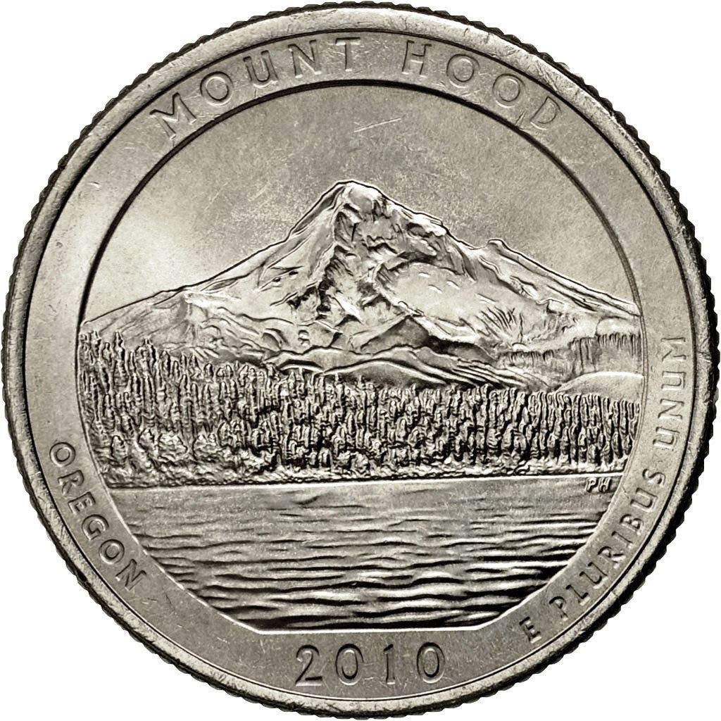 United States | 1/4 Dollar Coin | Oregon | Mount Hood | Km:473 | 2010