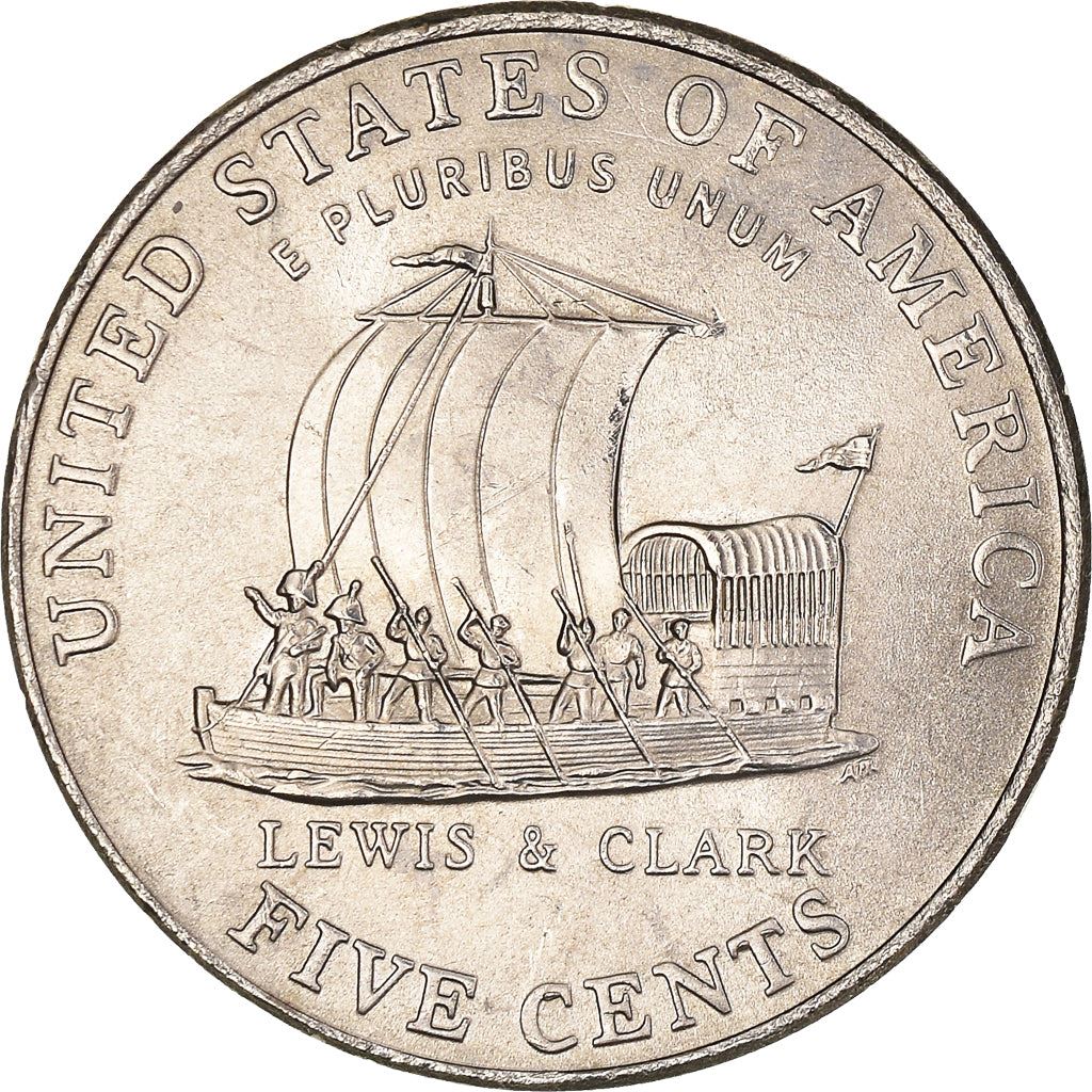 United States | 5 Cents Coin | Jefferson Nickel | Boat | Lewis and Clark | KM361 | 2004