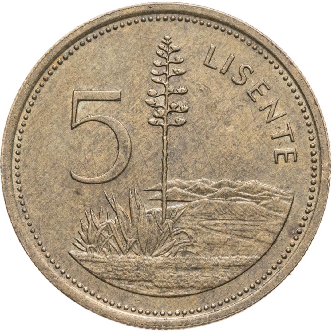 Lesotho | 5 Lisente Coin | Moshoeshoe II | Km:18 | 1979 - 1989