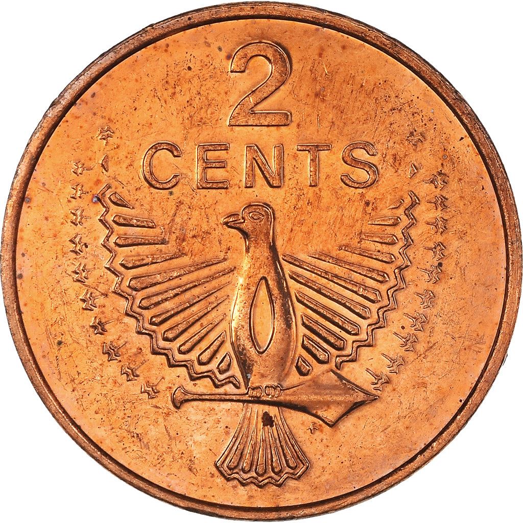 Salomonøerne | 2 Cents Mønt | Elizabeth II | Ørnens Ånd | Km:2 | 1977 - 1983