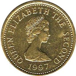 Jersey Coin Islander 1 Pound Coin | Queen Elizabeth II | Schooner | Tiara | KM91 | 1994 - 1997