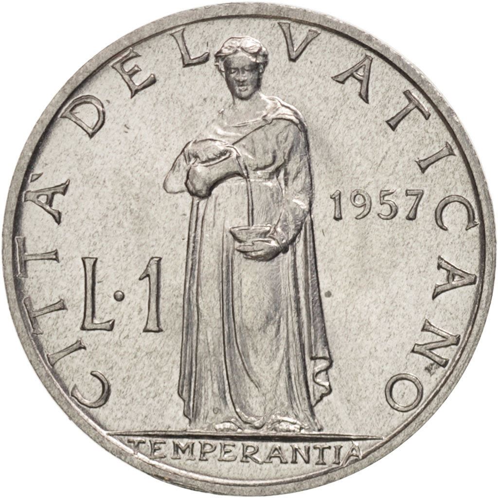 Watykan | Moneta 1 Lira | Pius XII | Km:49 | 1951 - 1958