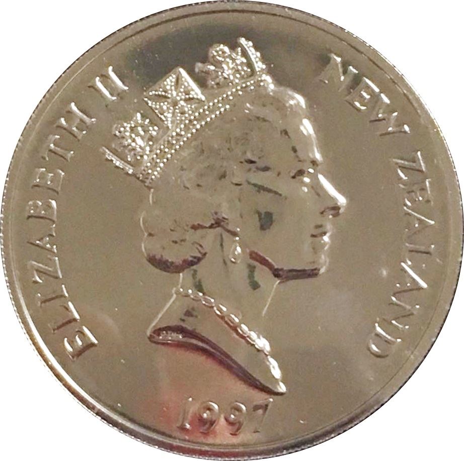 New Zealand Coin New Zealander 5 Dollars Coin | Queen Elizabeth II | Christchurch Cathedral | KM106 | 1997