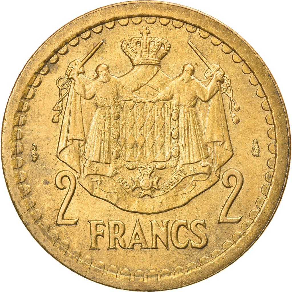 Monaco | 2 Francs Coin | Louis II | Km:121A | 1945