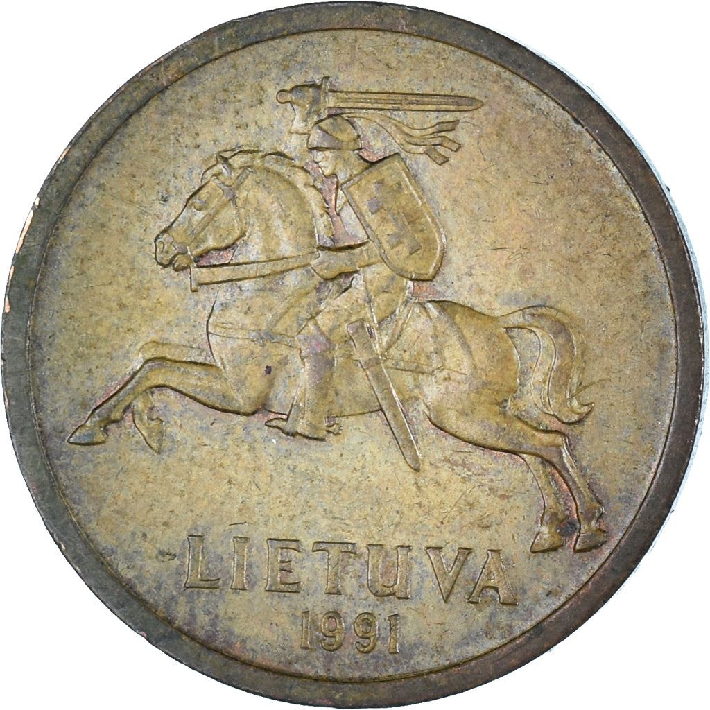 Lithuania | 20 Centų Coin | Bronze | Horse or equine | Coat of Arms | KM:89 | 1991