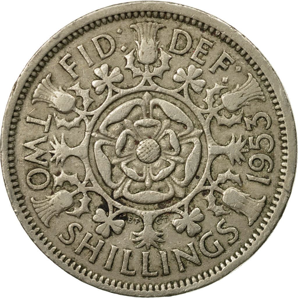 United Kingdom | 2 Shillings Coin | Elizabeth II | Km:892 | 1953