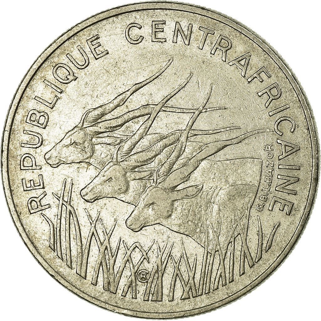 Central African Republic | 100 Francs Cfa Coin | Antelope | Km:6 | 1971 - 1972