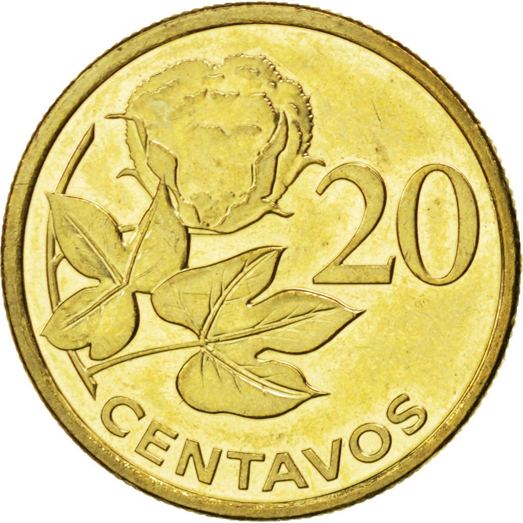 Mozambique | 20 Centavos Coin | Cotton Plant | Km:135 | 2006