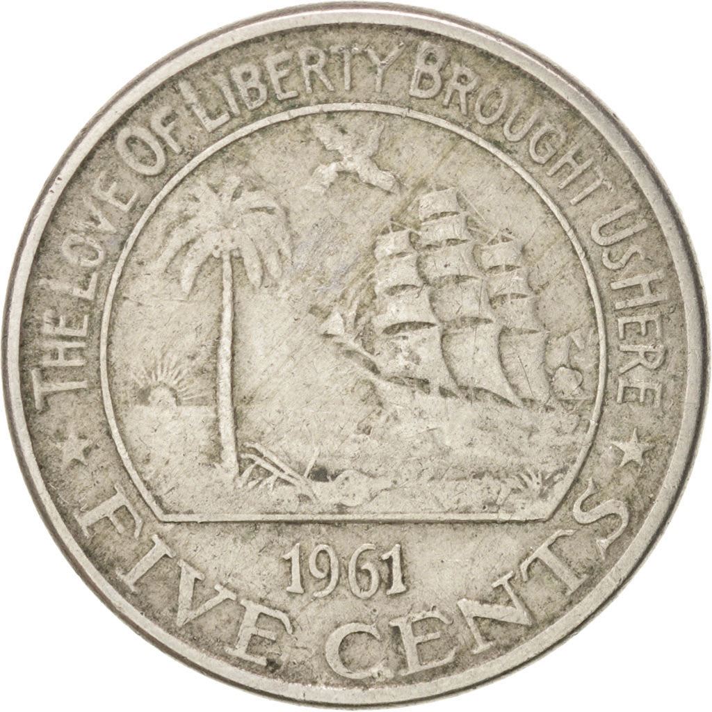 Liberia | 5 Cents Coin | Elephant | Km:14 | 1960 - 1990