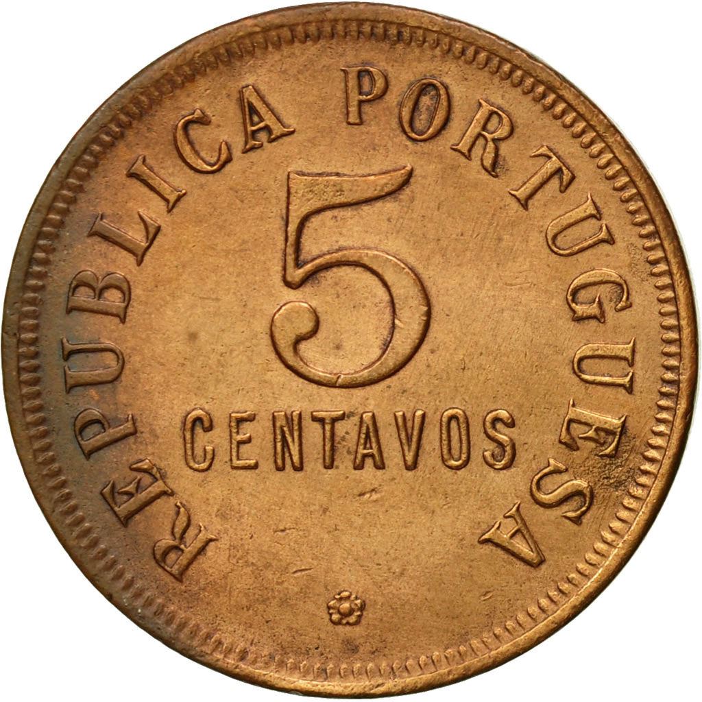 Angola | 5 Centavos Coin | Shield | Km:62 | 1921 - 1924